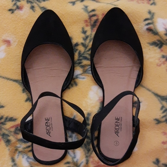 Black open flats for women - Picture 2 of 4